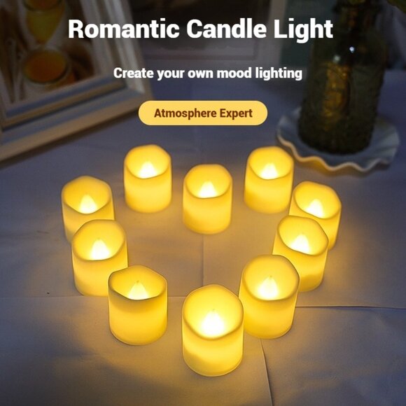 Premium Holiday floating candle lights Led Tea Candle Light Flameless  (12 pack) - Picture 11 of 14